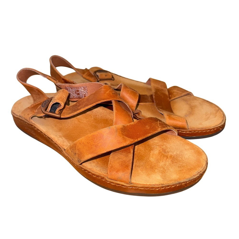 Chaco Women's Leather Strappy Sandals in Cognac Brown - Picture 3 of 11